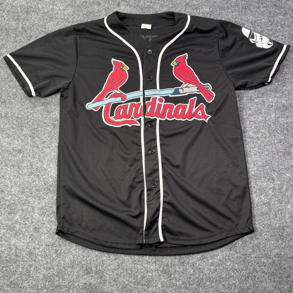 St Louis Cardinals Star Wars Night Baseball Jersey Mens S Black SGA